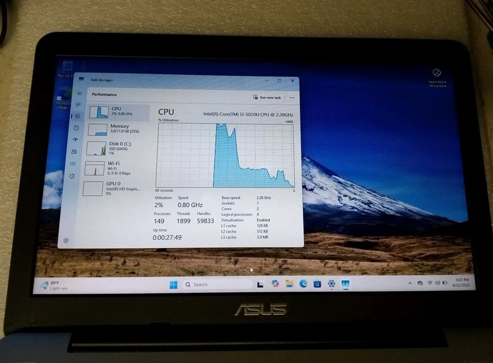 Asus NoteBook X555L Intel Core i3 5020U @ 2.2 GHz /12 GB / 256 GB SSD   - Image 3 of 4