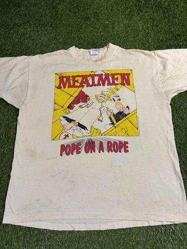 90s Meatmen Shirt XL Pope On A Rope Early Punk Rock 1990s vintage concert t-shirt, vintage, size XL, single stitch, B+ condition