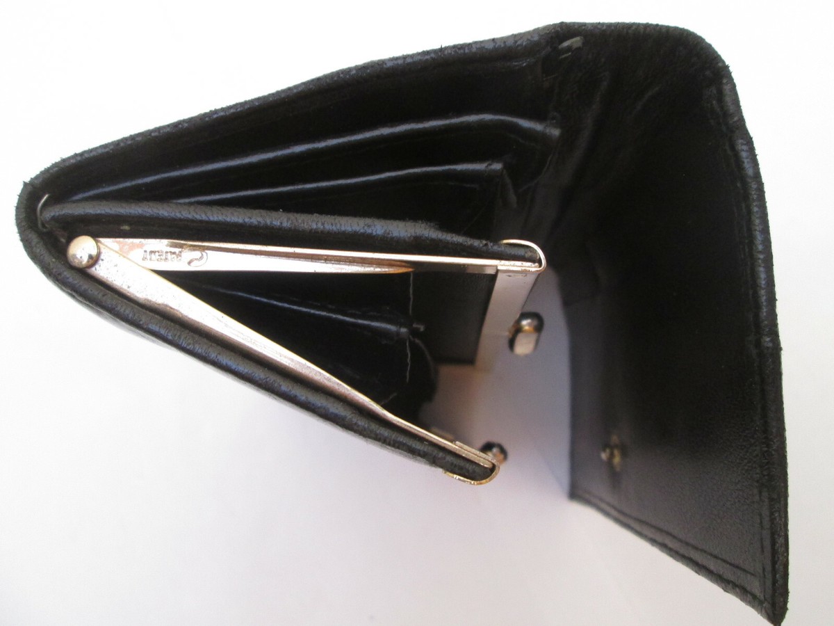 Portefeuille/porte-monnaie Vintage LPB Des Années 60 - Cuir Et Feutre Noir - Occasion