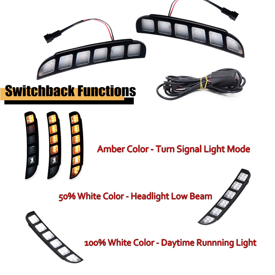 Clear Lens Sequential LED DRL Lights W/ Turn Signal Kit Fits Ford Explorer 16-19 - Image 2 of 4