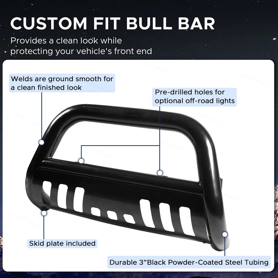 3" Bull Bar Grille Guard Fits 2011-21 Jeep Grand Cherokee 11-13 Dodge Durango Foto 2 de 4