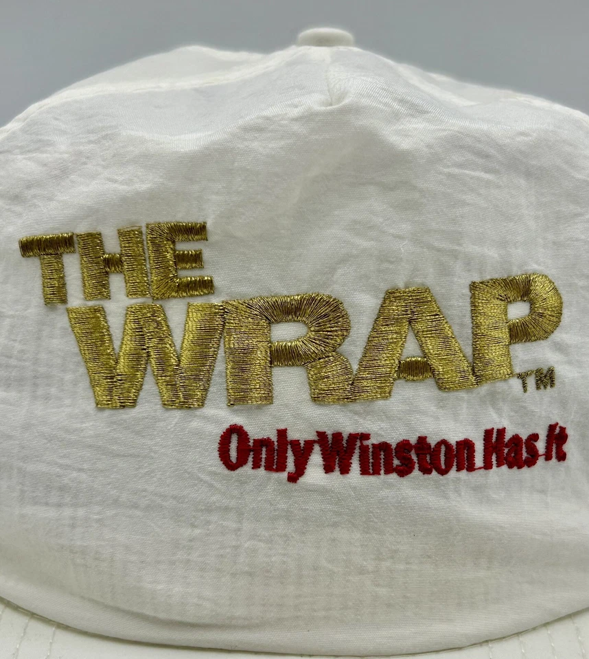 De Colección Winston Cigarrillos Nylon Sombrero Para Hombres Blanco SnapBack Bordado Retro Años 80 90 Foto 2 de 4
