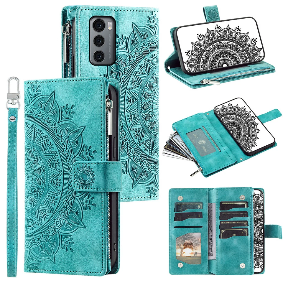 Capa de bolso carteira flip com zíper couro Datura para LG Wing 5G - Imagem 3 de 4