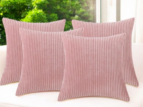 Set of 4 - Cushion Covers Plain Corduroy Cord Jumbo Super Soft 18x18" 45x45cm - Picture 85 of 192