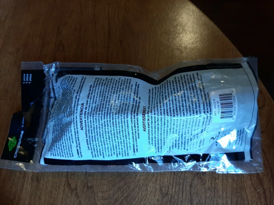 Gafas de seguridad Crossfire MP7 con lente antiniebla amarilla y marco negro forrado de espuma Foto 2 de 4