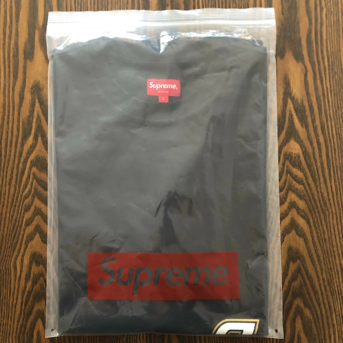 SUPREME SIDE LOGO SS TOP Sz. Large Black T shirt Brand New