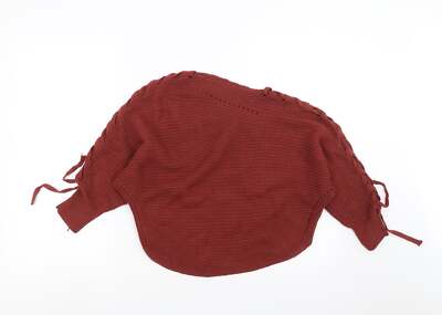 Roter Damenpullover mit U-Boot-Ausschnitt Acrylmischung Größe S - Schnürung