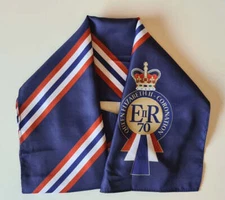 Queen Elizabeth II Coronation Ladies Satin Scarf UK British Commonwealth