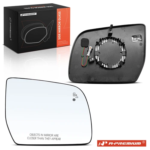 A-Premium Right Passenger Mirror Glass w/ Blind Spot Detection for Ford Ranger