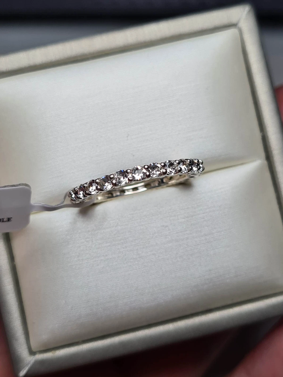 Anello Swarovski Zirconi Eternità Argento Sterling TAGLIA T