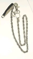 32" Stainless Steel Wallet Chain Leash Metal Chain Biker Trucker Key Chain NEW