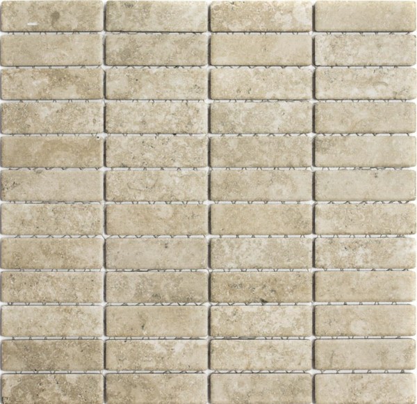 Mosaik Fliese Keramik Beige StäBchen Steinoptik Beige Fliesenspiegel KüChe M ...-image