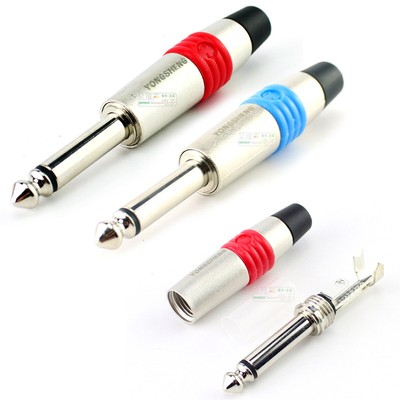 6.35mm TS Audio Plug Mono Jack Speaker Cable Connector Microphone Headphone Lot