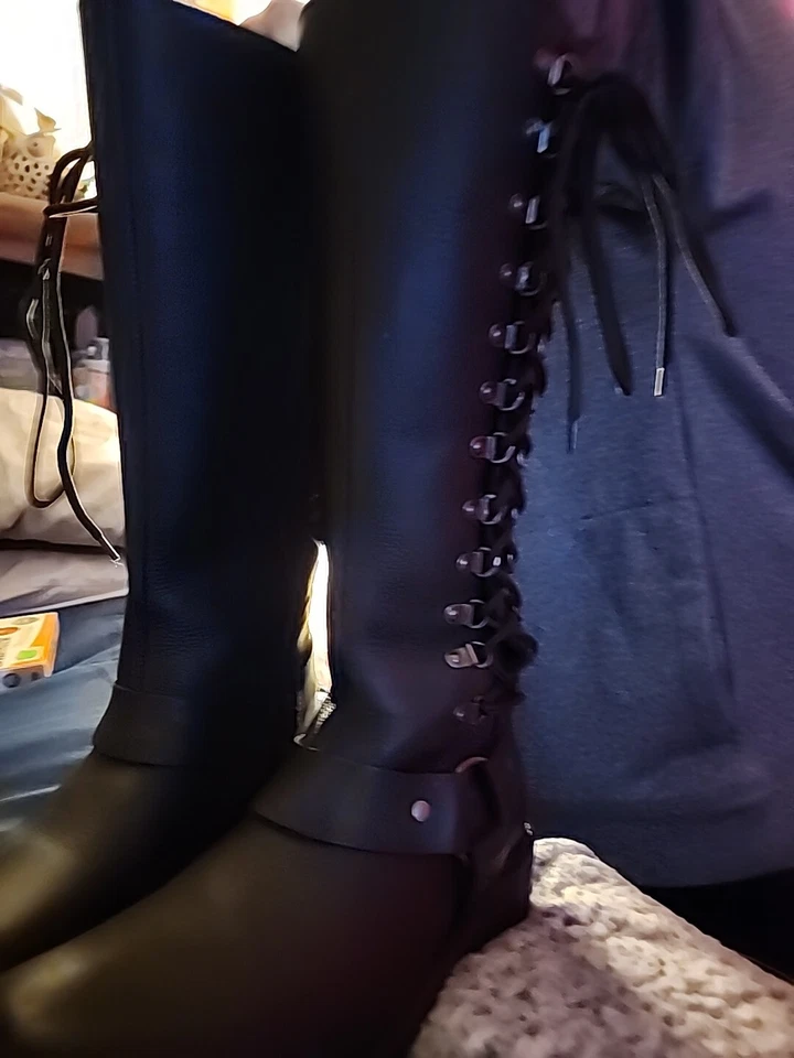 Z1R - Botas de moto impermeables con cordones para bicicleta de carretera de calle Savage de cuero para mujer Foto 3 de 4