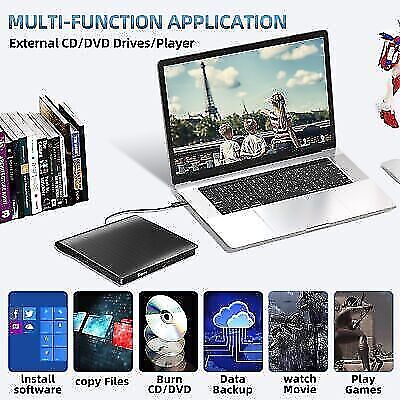 DVD/RW CD Combo Drive Burner Reader Player USB 3.0 Slim Portable External - Picture 8 of 8