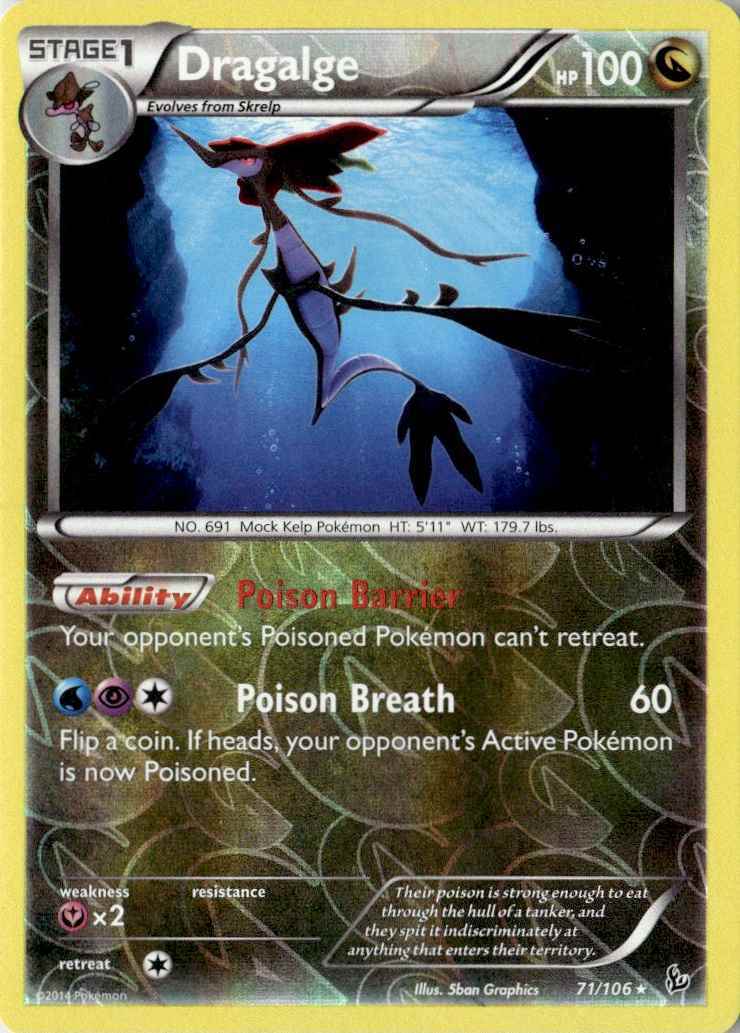 2014 XY FLASHFIRE DRAGALGE 71/106 REVERSE HOLO