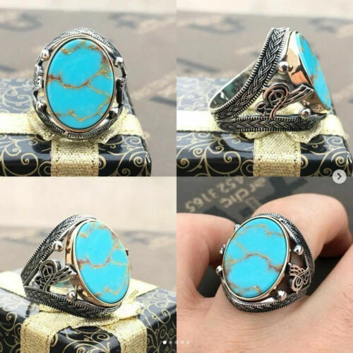 Anelli da uomo turchese argento