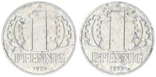 DDR 1 Pfennig 1975 Alu- Probe Wertseite 2x keine Drehung 0,72g ss-vz 75932