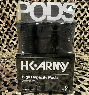 #ad #ad NEW HK Army 6 Pack 165 Round Push Button Paintball Pod Smoke Black Black $39.95