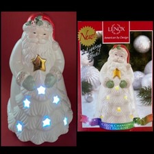 LENOX Christmas Santa Figure Lighted Color Changing SEASONS SPARKLE SANTA 6.75  