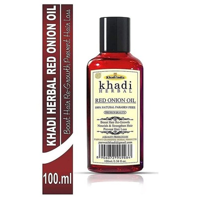 Khadi Natural Herbal Natural Red Onion Oil For Hair Growth 100 ML Free Shipping.