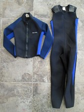 Wet Suit Youth Size 10 BARE JR Combo 2-Piece Black Blue Nylon Neoprene Surf Dry