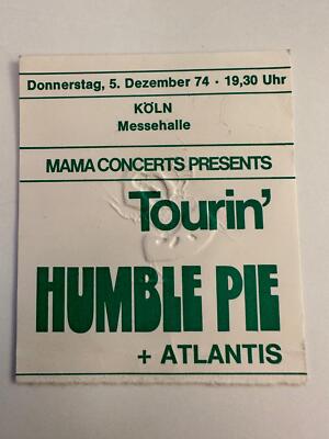 HUMBLE PIE Original Concert TICKET Dec 5,1974  Messenhalle - Koln, Germany