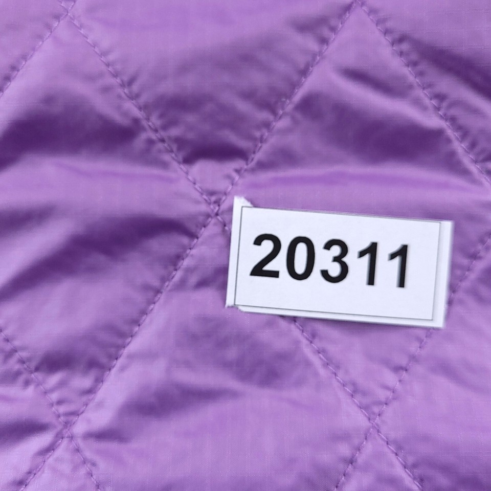 LL Bean Vest Womens Large Purple Quilted Fitness Sherpa Lined Zipped