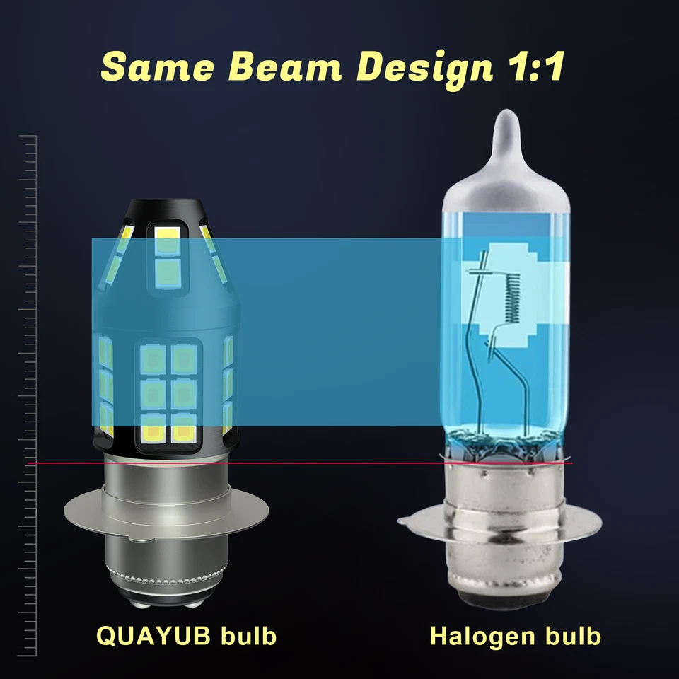 Faros LED P15D H6M para Kawasaki KFX450R 2008-2011 KFX400 2005-2006 Foto 3 de 4