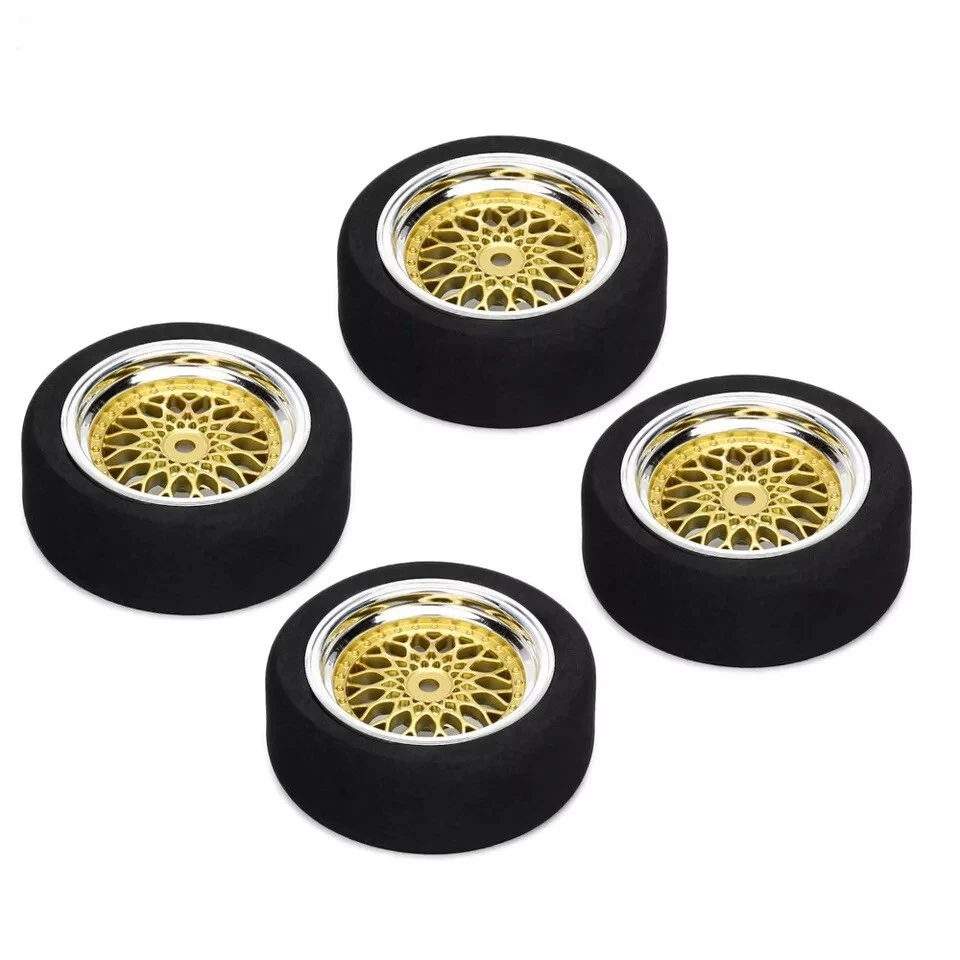 4Pcs 12mm Hex Foam Tires Tyres Wheel Rims 70dia x 27mm On-road RC 6mm Offset Glu - Image 3 of 4