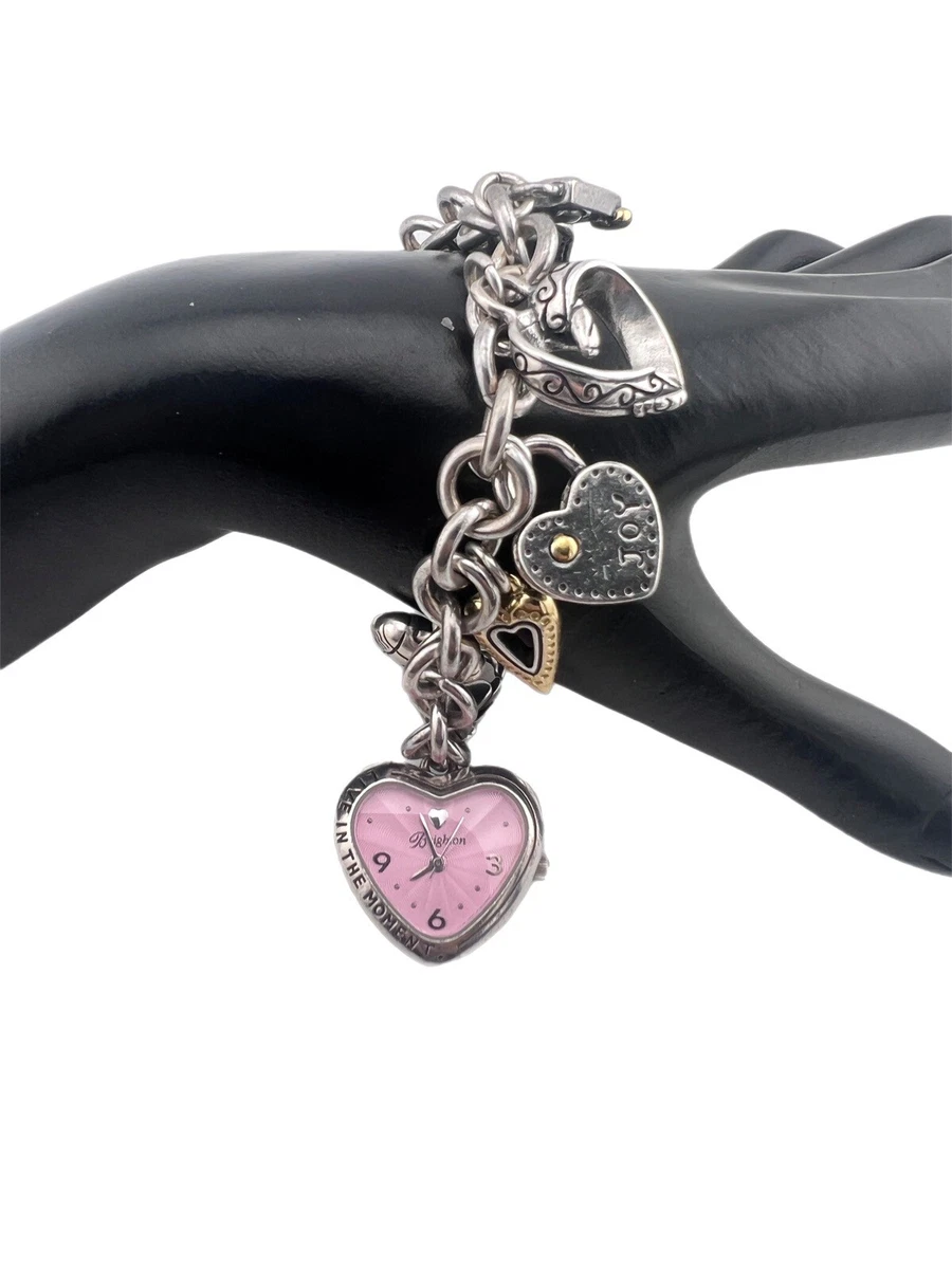 Brighton Power of Pink Watch Charm Breast Cancer Ribbon Bracelet New Battery