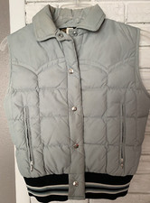 Vintage TEMPCO Women's Size M Light Gray Western Goose Down Vest Made in USA