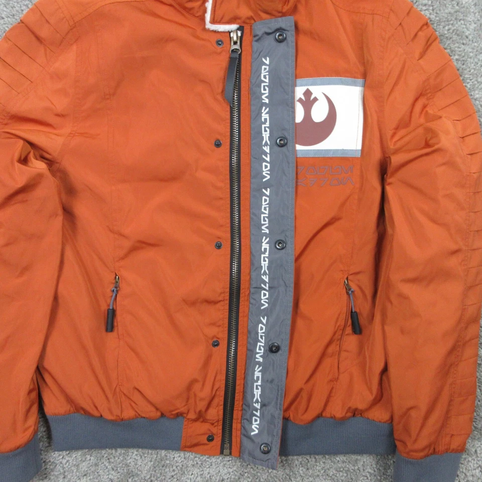 Star Wars куртка мужская средний оранжевый Rebel пилот полета Disney авиатор пальто новый с Ярлыками - Изображение 4 из 4