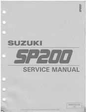 3 Hole Punch 1986 1987 1988 Suzuki SP200 Service Work Shop Repair Manual
