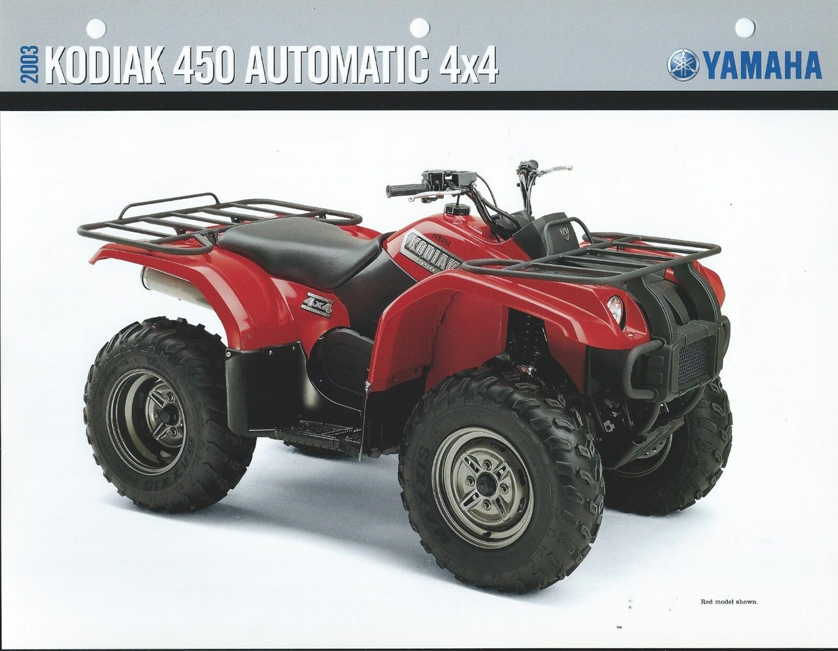 ATV Data Sheet - Yamaha - Kodiak 450 Automatic 4x4 YFM45FAR Red