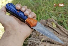 Double-Edged V42 Military Damascus steel Dagger boot neck Knife handmade Ninja x