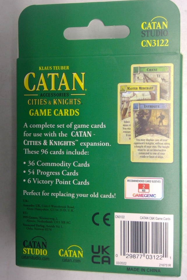 CATAN ACCESSORIES CITIES KNIGHTS GAME CARDS CARD GAME EXPANSION BRAND Catan accessories cities knights game cards card game expansion brand