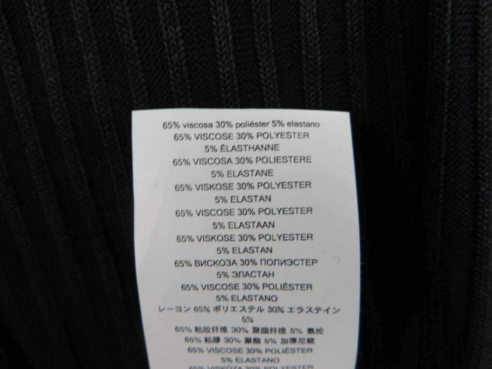 MICHAEL KORS Abito tubino Michael Core of KORS nero a costine in maglia body scollo a V nuovo con etichette taglia L