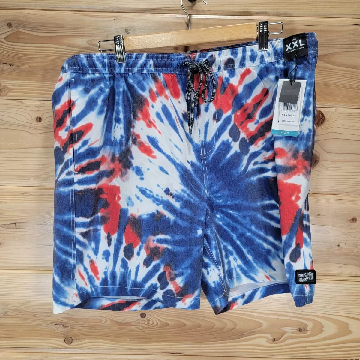 Rip Curl Board Shorts Swim Trunks Men s Size XXL 36X18 Tie Dye