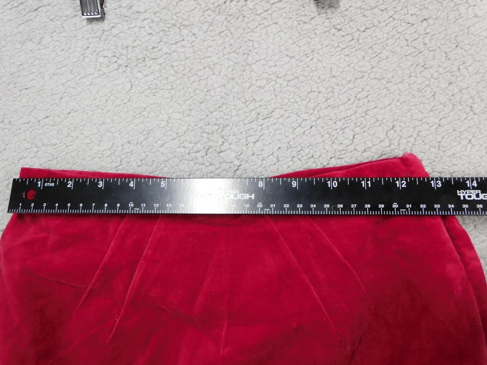 VTG Nelly de Grab Women VELVET and A Line Vintage Mini-Skirt Deep Red Size 12 - Image 2 of 4