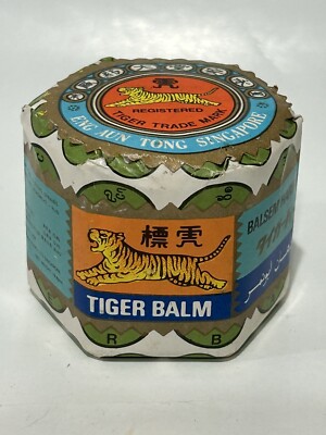 Eng Aun Tong Tiger Balm Singapore Jar with Original Paper Label VINTAGE