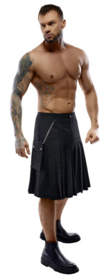 Mens Kilt Skirt With Chains And Pockets
