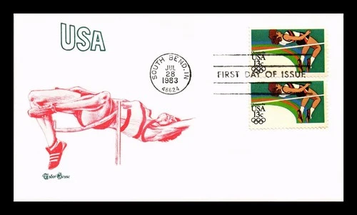US COVER SUMMER OLYMPICS HIGH JUMP FIRST DAY ISSUE TUDOR HOUSE CACHET