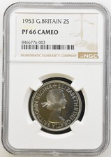 1953 ROYAL MINT QEII CORONATION PROOF FLORIN NGC PF66 CAMEO