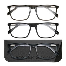 Design Optics by Foster Grant Classic Plastic Square Reading Glasses, 3-pack