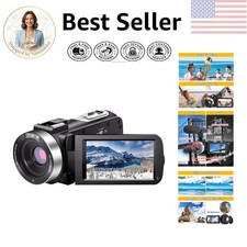 3-Inch Screen Camcorder 1080P FHD with Night Vision and 2 Batteries Included