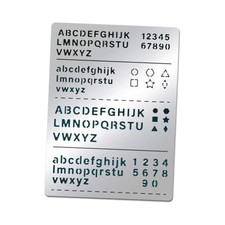 Metal Letter Stencils, Upper and Lower Case Letters, Pentagrams, Triangles