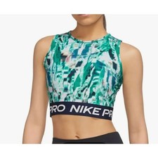 Nike Pro Womens Cropped Graphic Tank Top Print Sports Bra Size Small Dri-fit