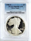 1986-S Better Date Proof Silver Eagle PCGS PR69 DCAM Black & White Beauty