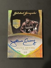 2014-15 Panini Eminence Gilded Graphs Julius Erving #GG-JE Gold /5 (AU)